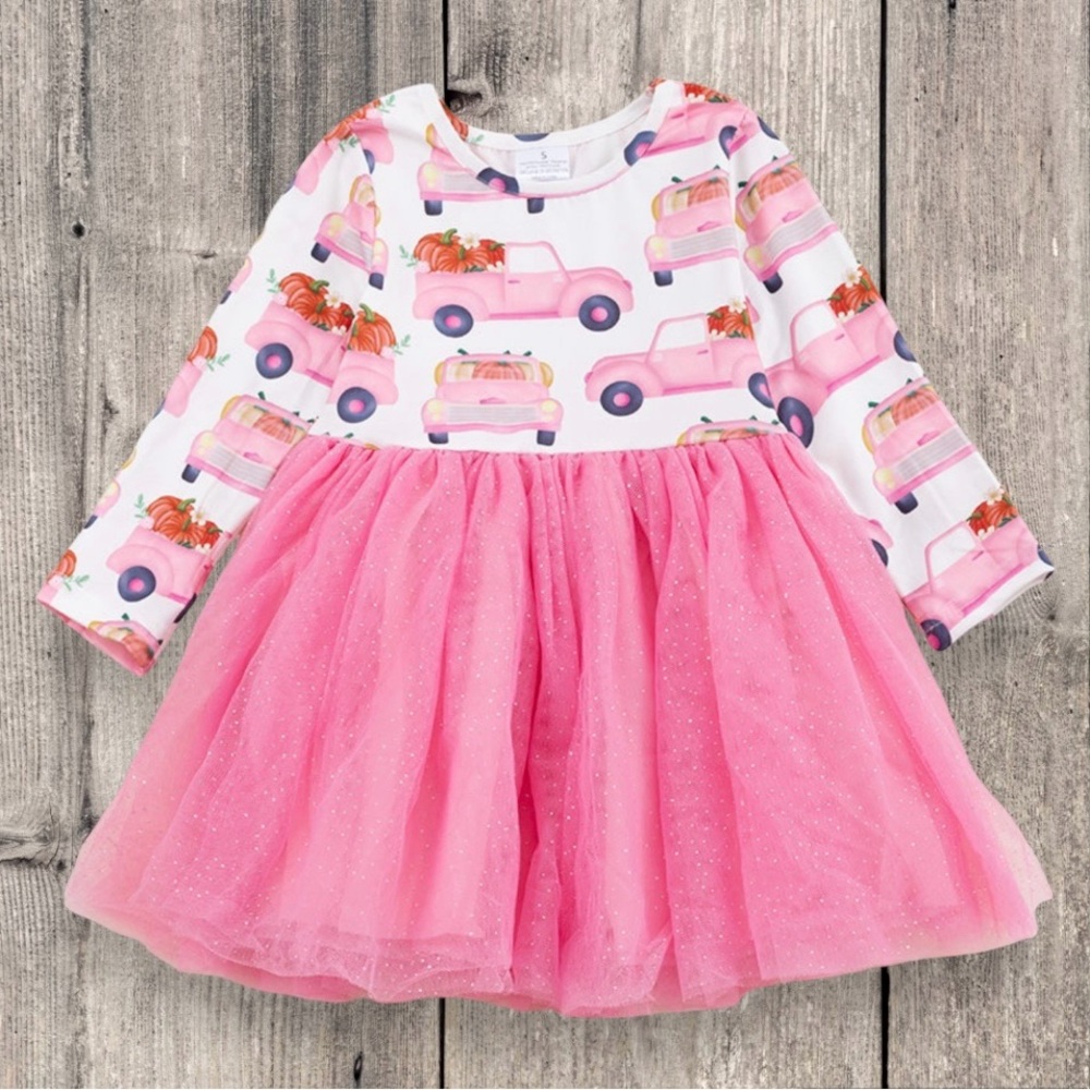 Girl Boutique Pumpkin Truck Tutu Dress